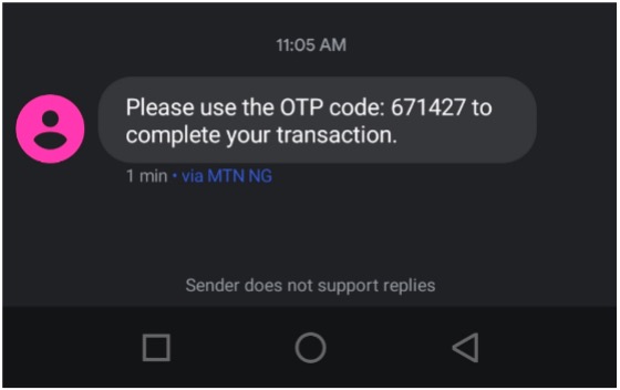 Bank Transfer Nigeria receive OTP